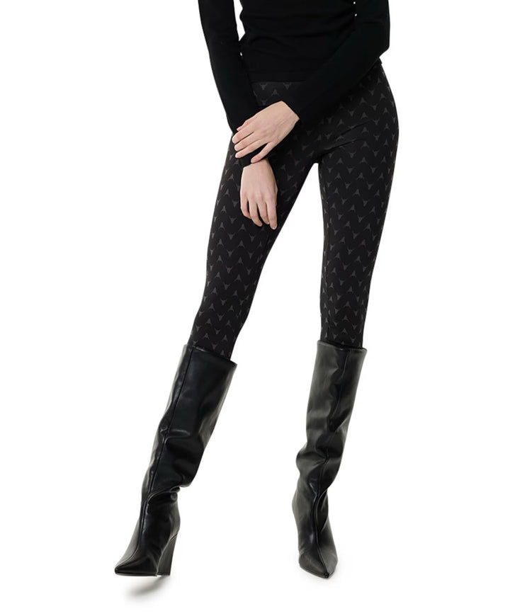 Ladies Knitte Bull Legging - Zwart Dessin