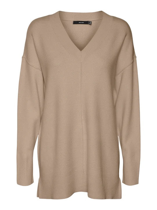 Vmgold Link Ls Long V-neck Pullover - Zand