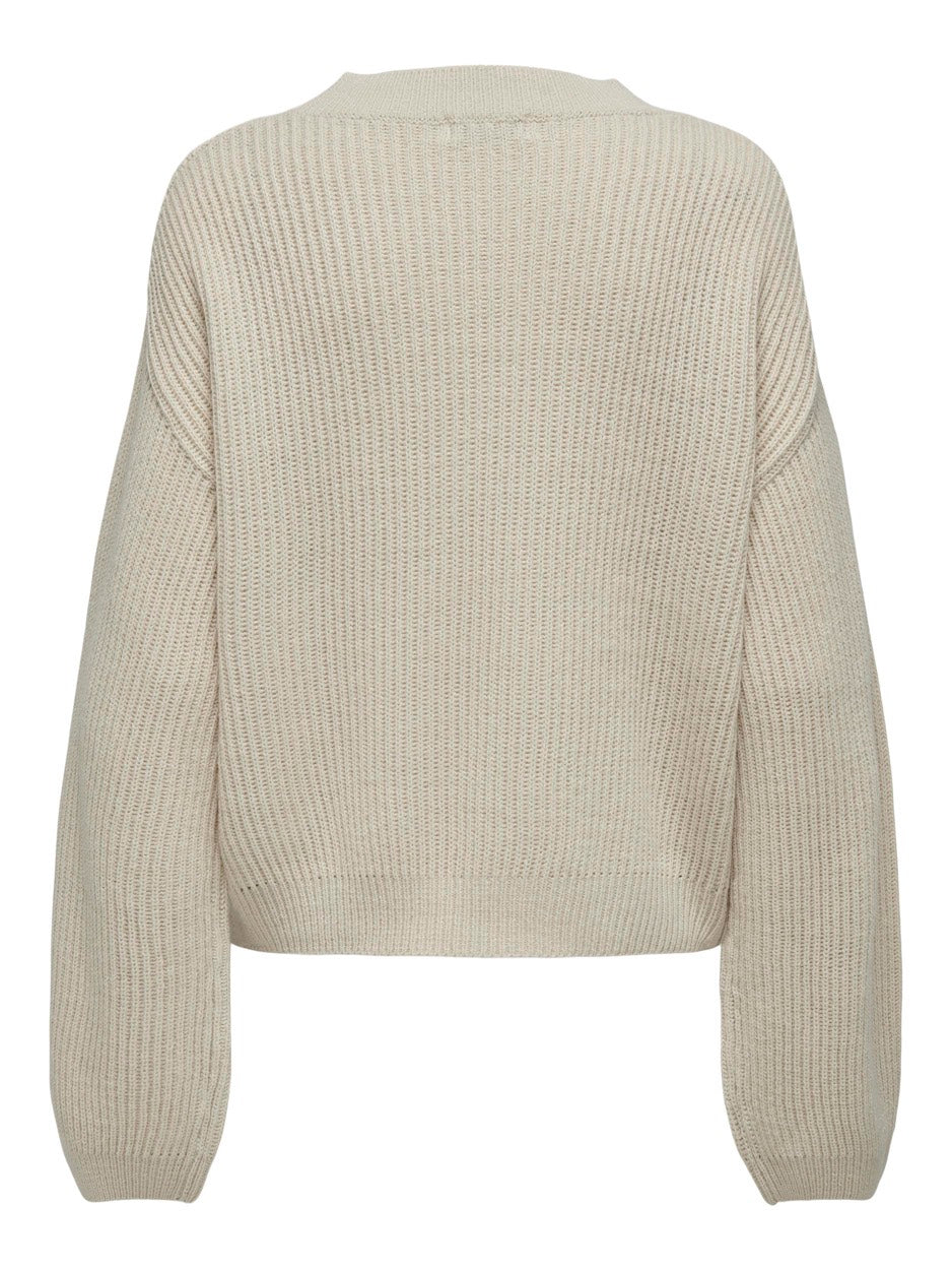 Jdylinn L/s Cable Pullover Knt - Beige