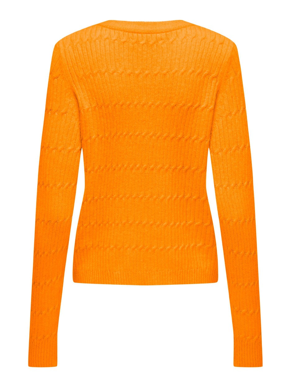 Onlkatia Ls Cable O-neck Cs Knt - Oranje