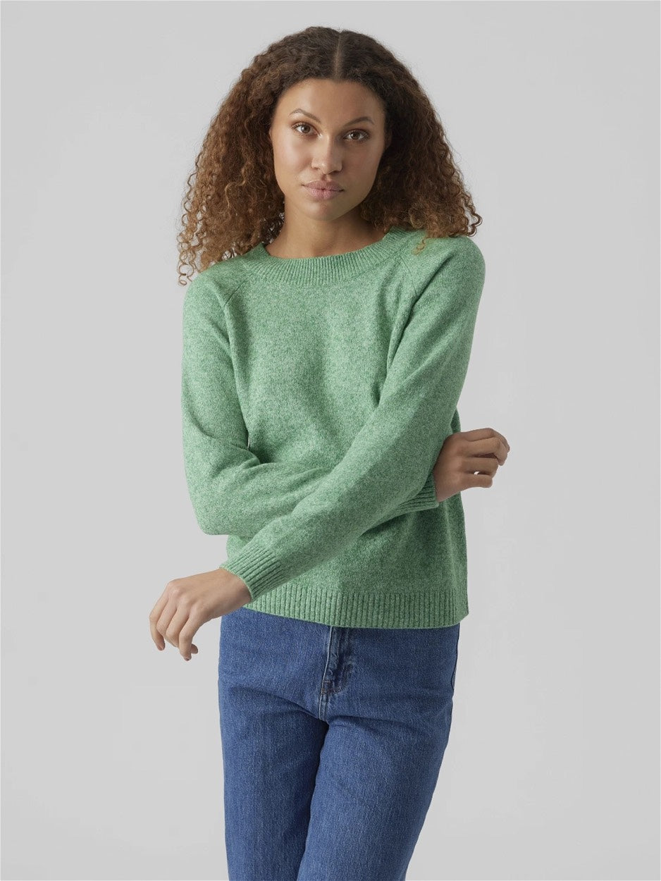 Vmdoffy Ls O-neck Blouse Ga Noos - Groen Melee