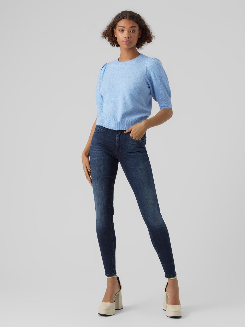 Vmdoffy 2/4 O-neck Pullover Ga Noos - Lichtblauw