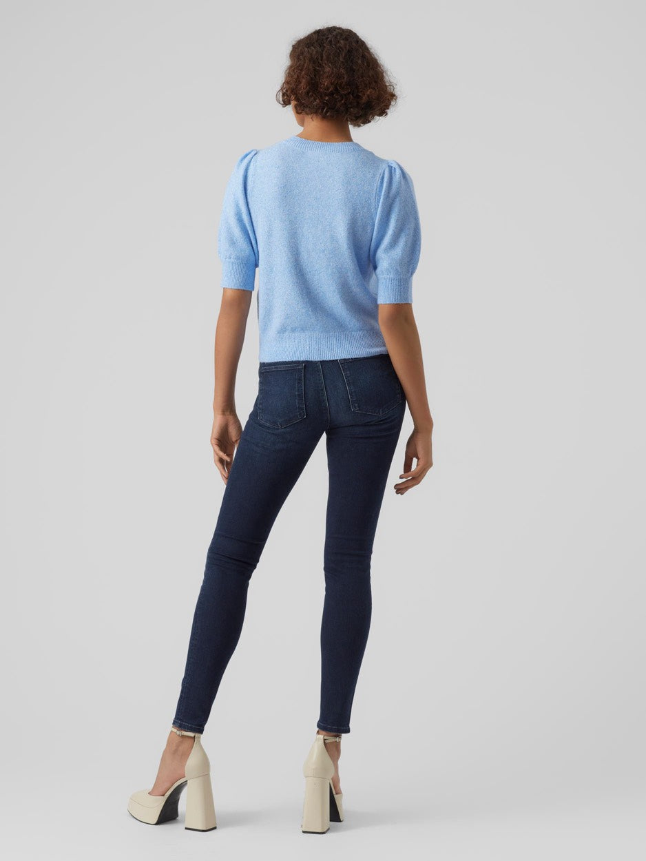Vmdoffy 2/4 O-neck Pullover Ga Noos - Lichtblauw