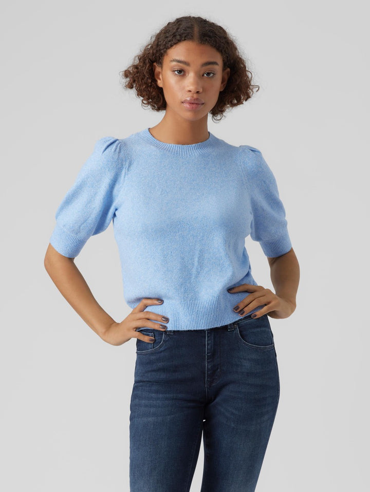 Vmdoffy 2/4 O-neck Pullover Ga Noos - Lichtblauw