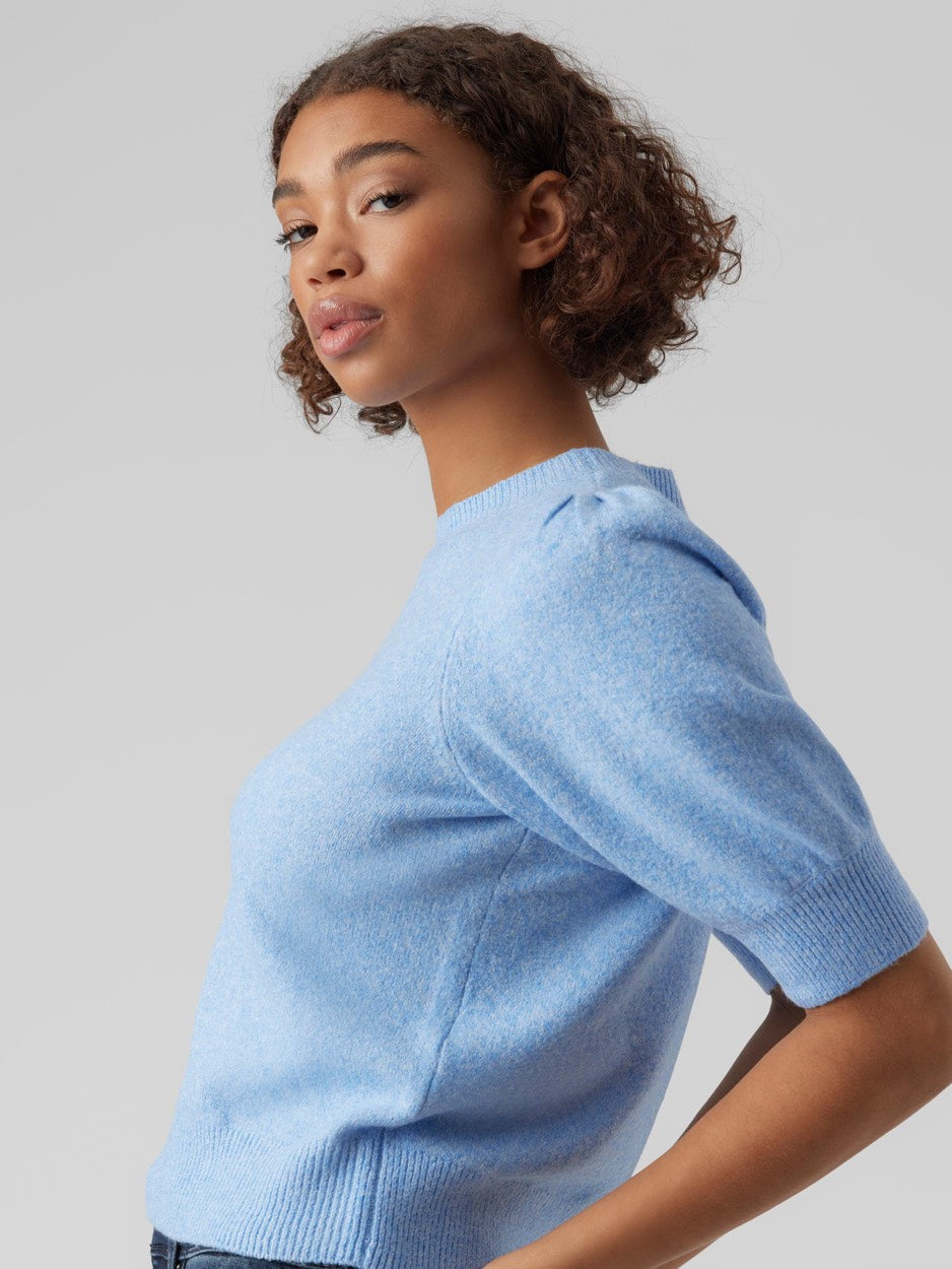 Vmdoffy 2/4 O-neck Pullover Ga Noos - Lichtblauw