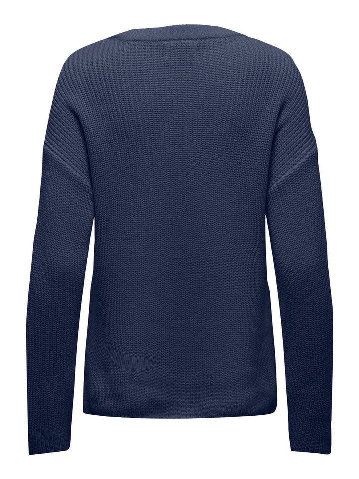 Onlbella Life Ls Detail O-neck Cc K - Navy