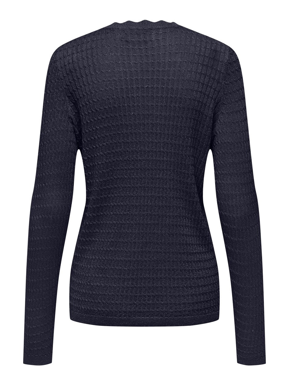 Onljuliette Ls Glitter O-neck Cc Kn - Navy