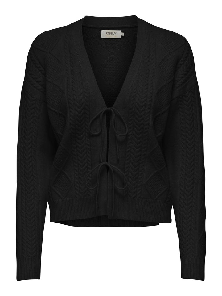 Onlfia Ls String Cable Cardigan Knt - Zwart