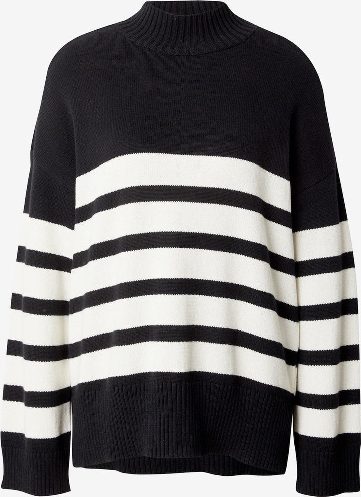 Onlsaga Ls Highneck Knt - Zwart Dessin