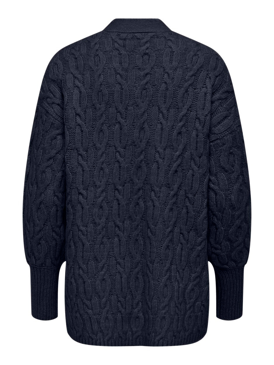 Jdybliss Ls Open Long Cable Cardiga - Navy