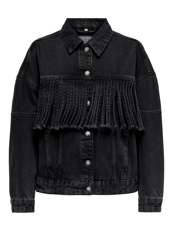 Onlholly Ls Fringe Dnm Jacket Fg - Black Denim