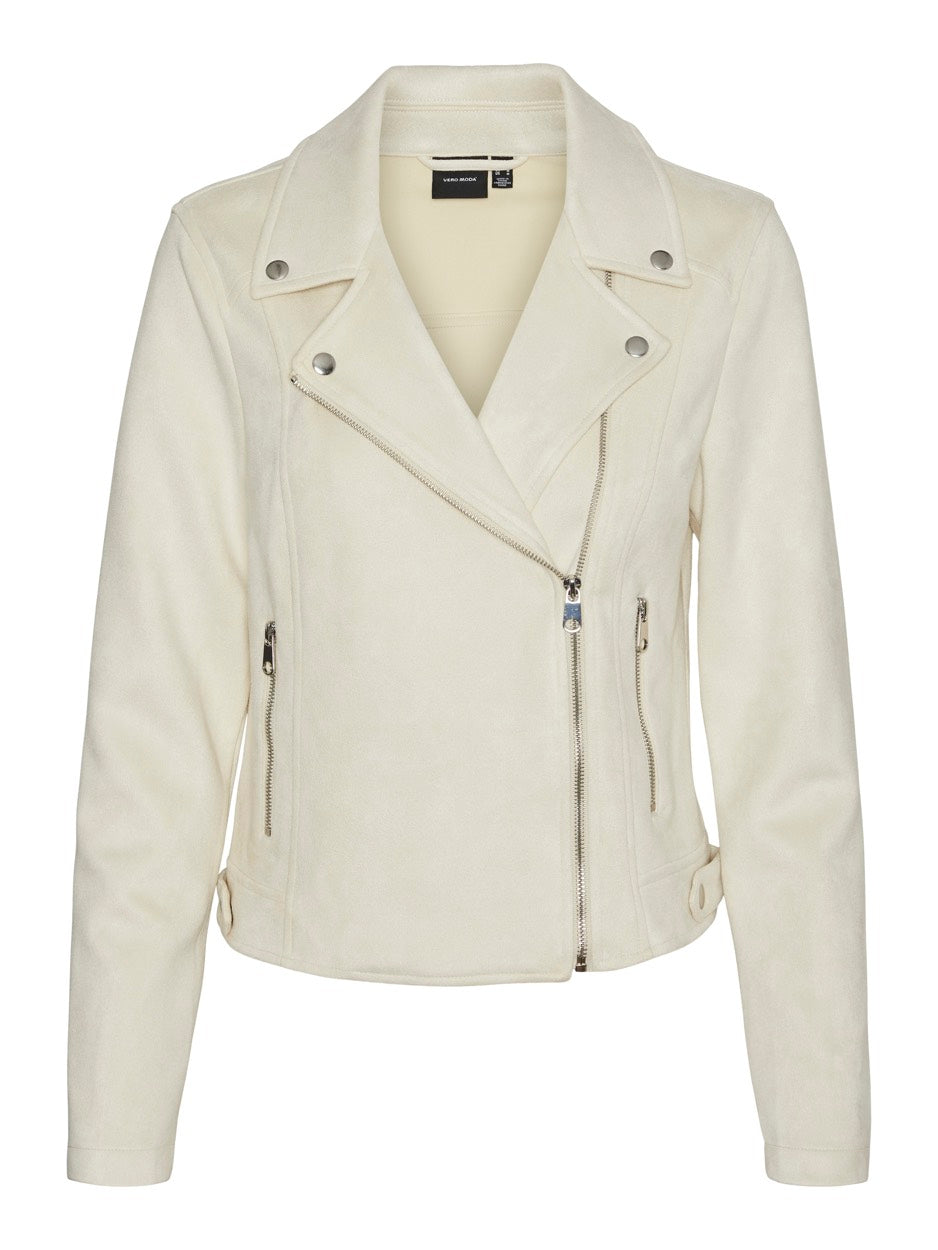 Vmjose Ss24 Short Faux Suede Jacket - Ecru