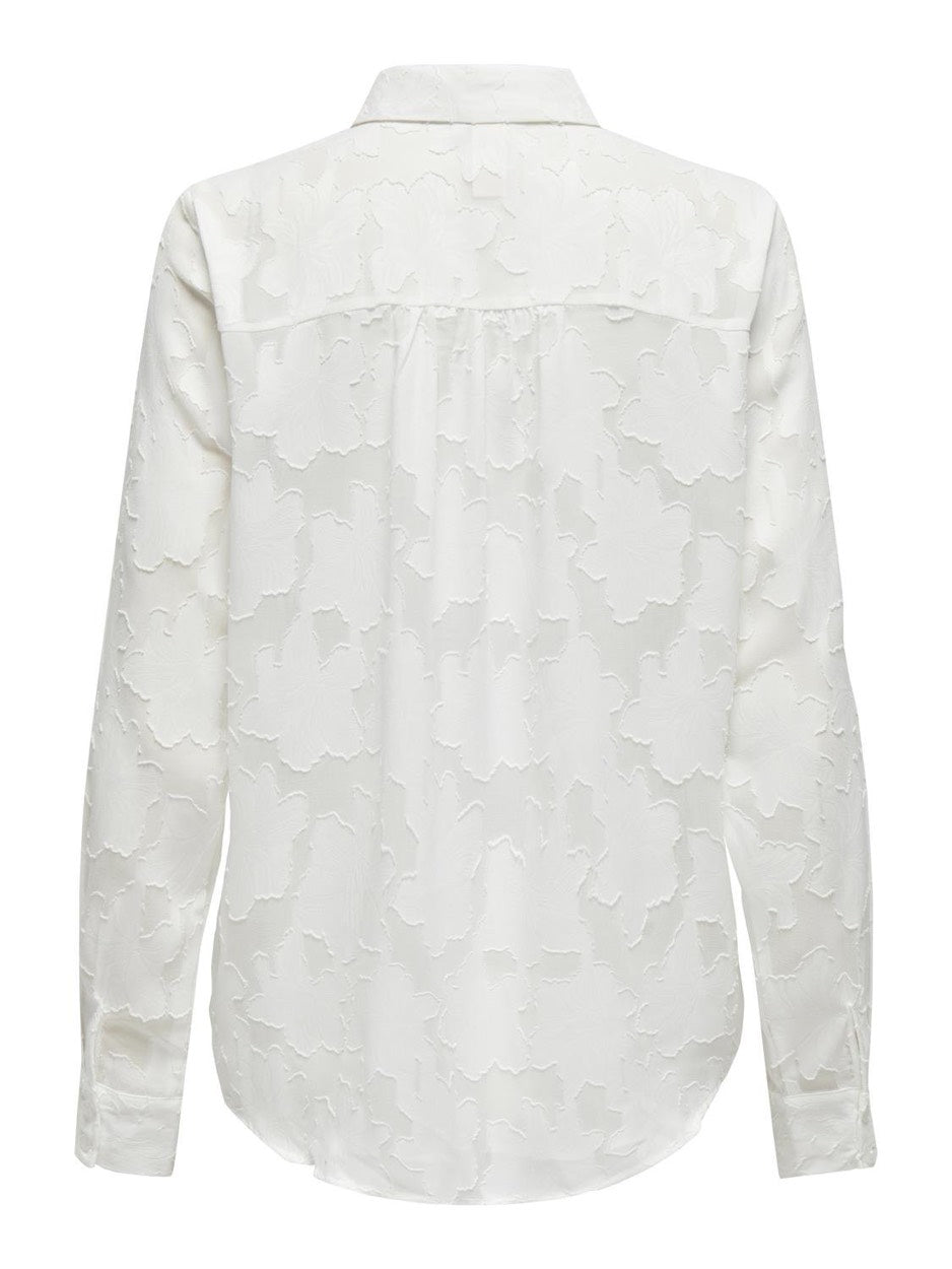 Onlfiona Ls V-neck Button Down Wvn - Off-white