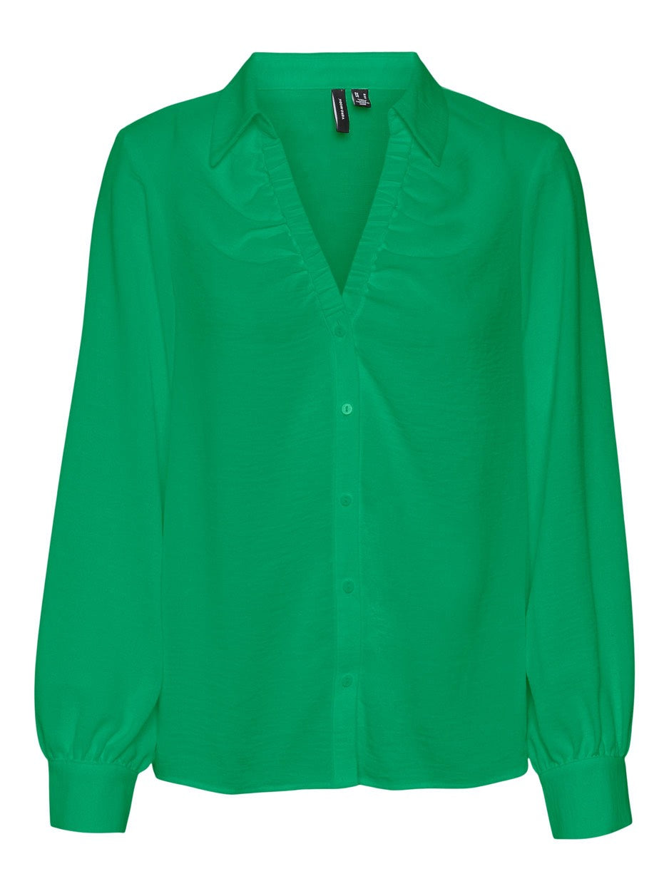 Vmgalina L/s Shirt Wvn Btq - Groen