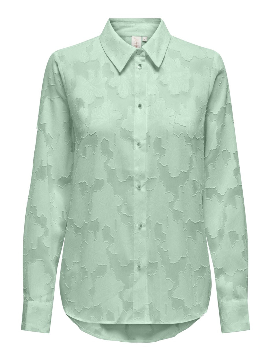 Onlfiona Ls V-neck Button Down Wvn - Mint