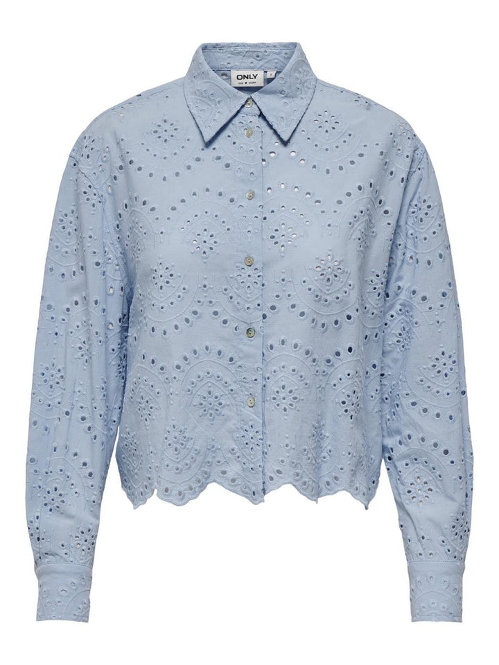 Onlvalais L/s Shirt Wvn Noos - Lichtblauw