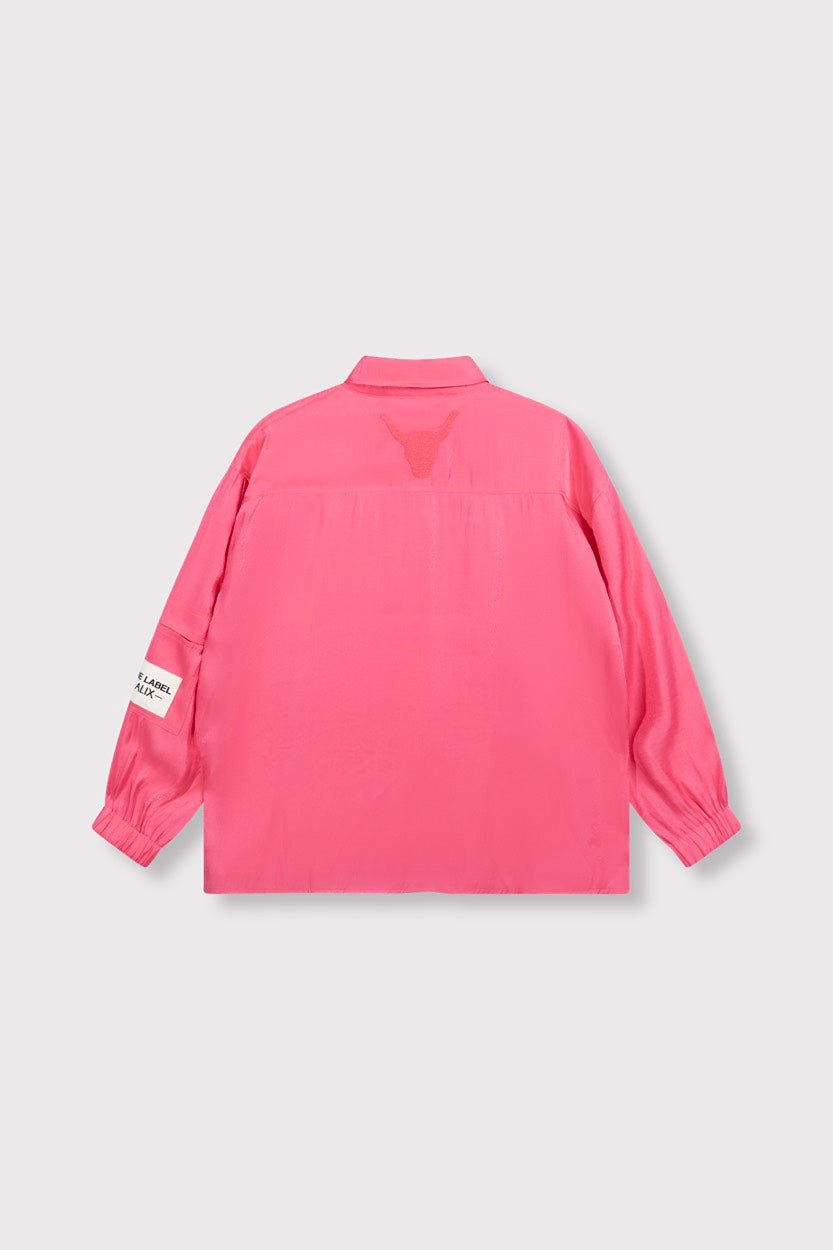 Ladies Woven Satin Blouse - Koraal Rood