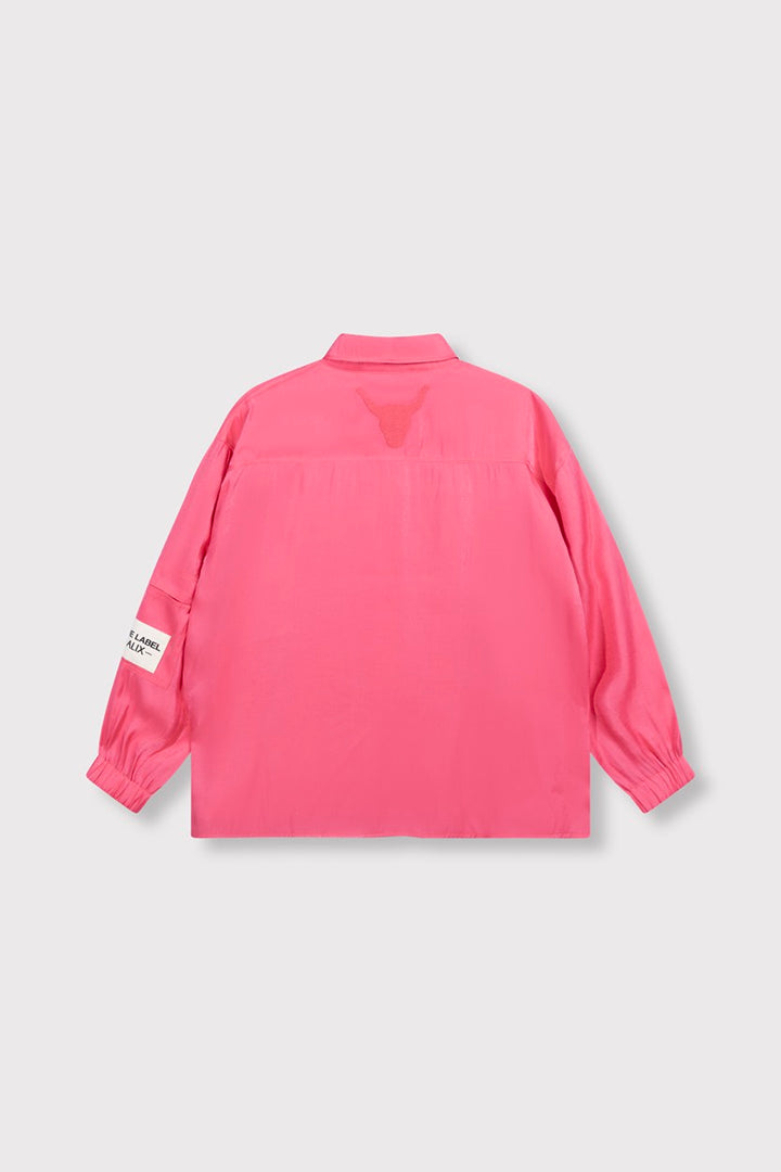Ladies Woven Satin Blouse - Koraal Rood