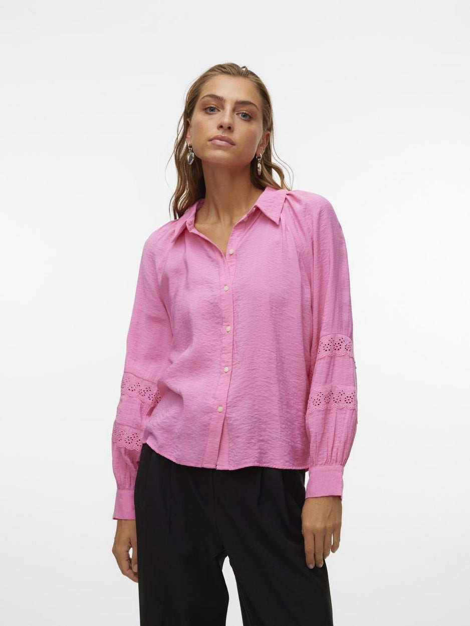 Vmhanna Ls Shirt Wvn Ga Spe - Roze