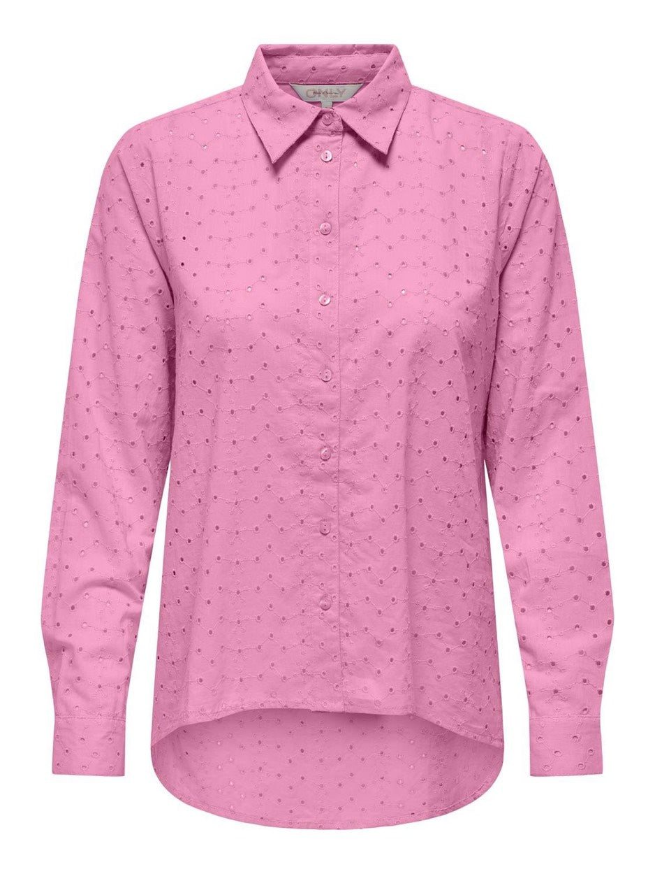 Onlalfie Nice Emb Ls High Low Shirt - Roze