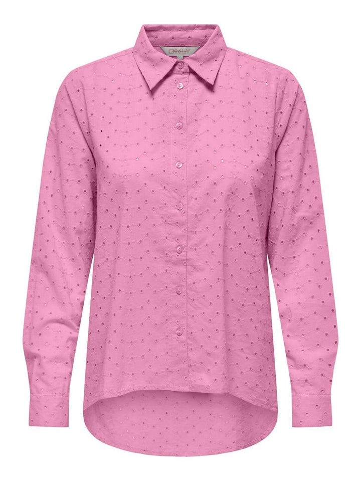 Onlalfie Nice Emb Ls High Low Shirt - Roze