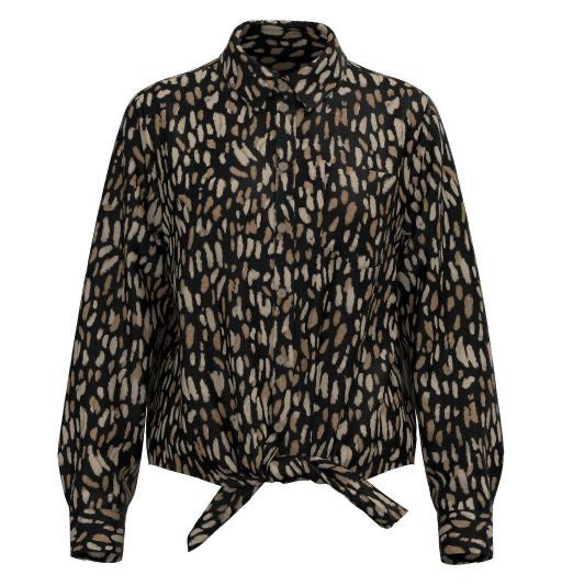 Onllane Ls Knot Shirt Cs Ptm - Bruin Dessin