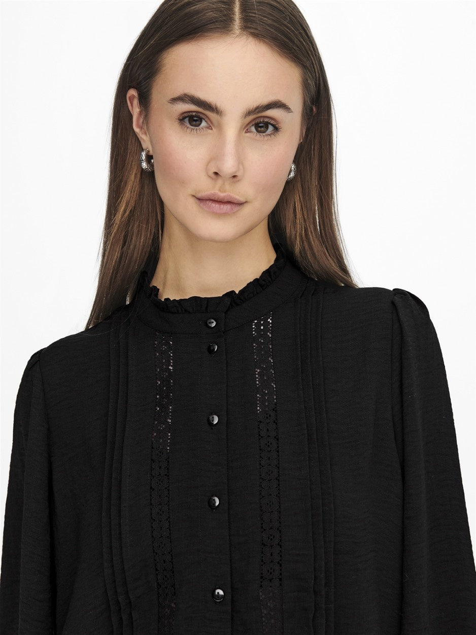 Jdyellis L/s Lace Shirt Wvn - Zwart