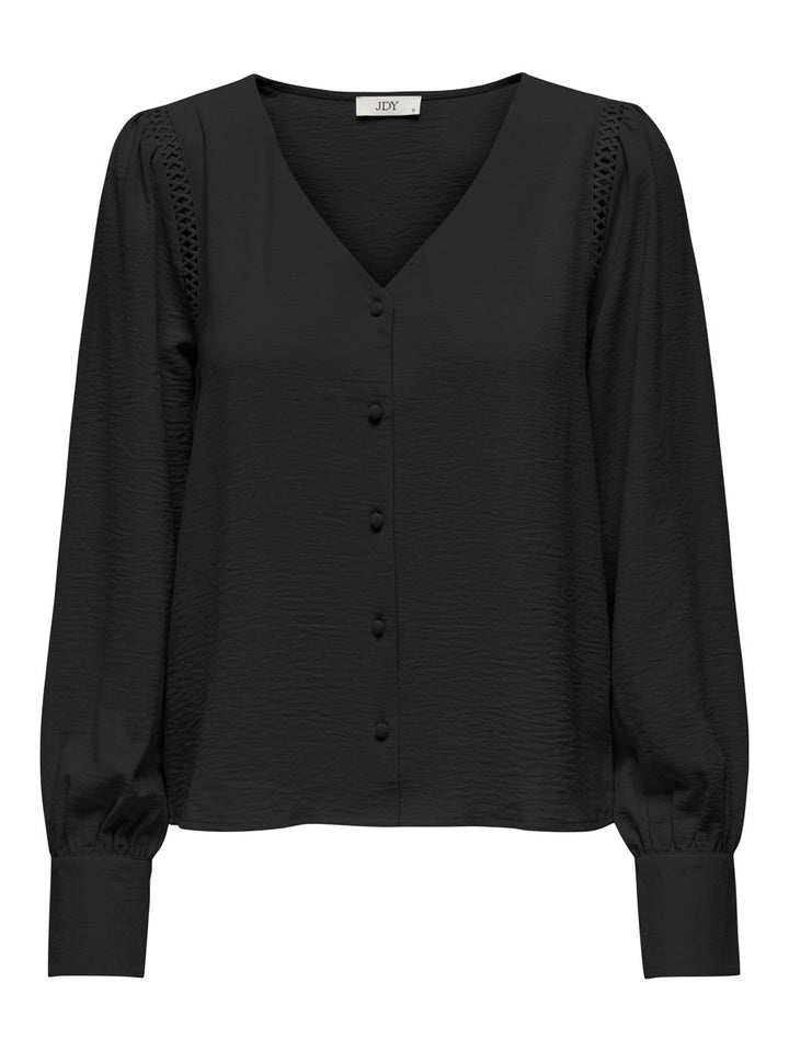 Jdylion Life 3/4 V-neck Shirt Wvn - Zwart