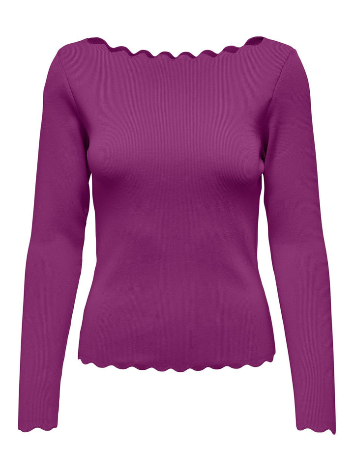 Onlsandy Ls Detail Boatneck - Paars