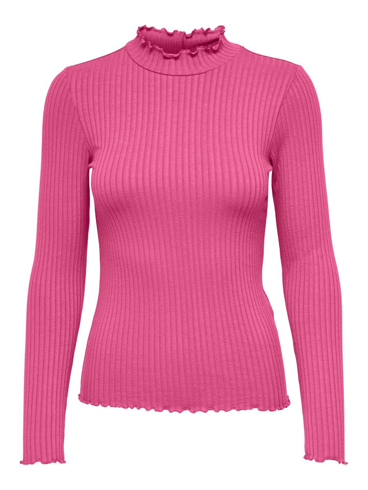 Jdyfransiska L/s Highneck Top Jrs N - Roze