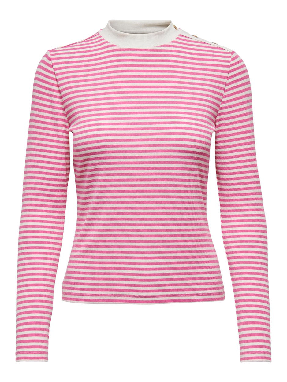 Onlcindy L/s  Top Cs Jrs - Roze Dessin