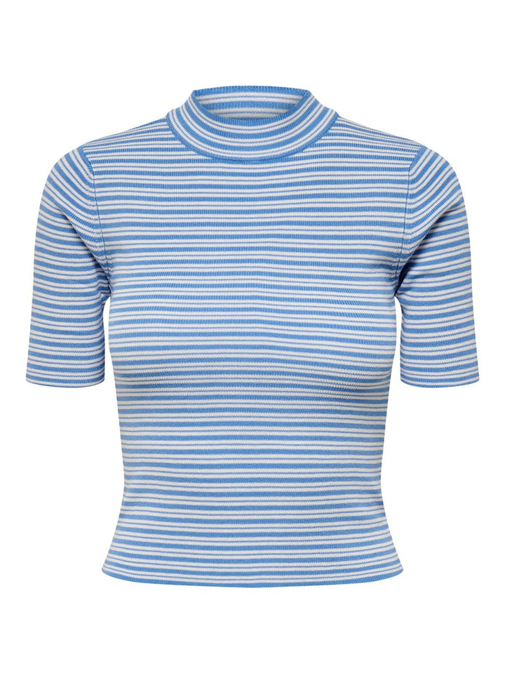 Jdyplum S/s Stripe Pullover Knt - Blauw Dessin