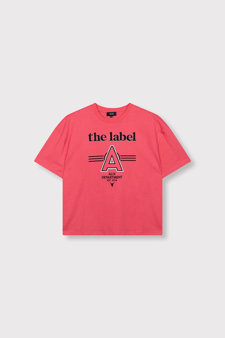 Ladies Knitted A T-shirt - Koraal Rood