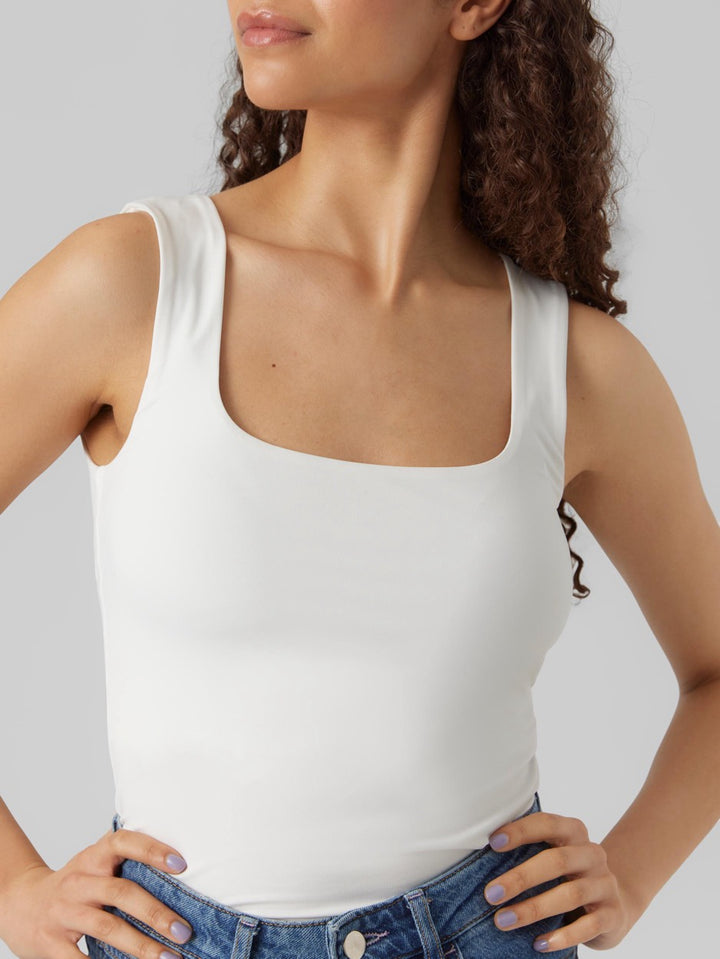 Vmbianca Sl Square Neck Top Jrs Noo - Wit