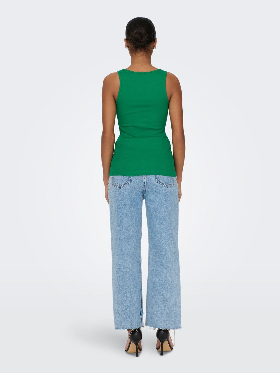 Onlkenya Rib Tank Top Jrs Noos - Groen