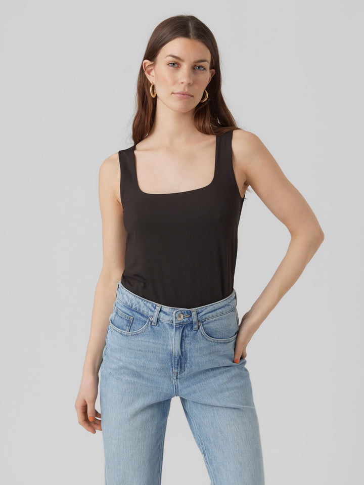 Vmbianca Sl Square Neck Top Jrs Noo - Zwart