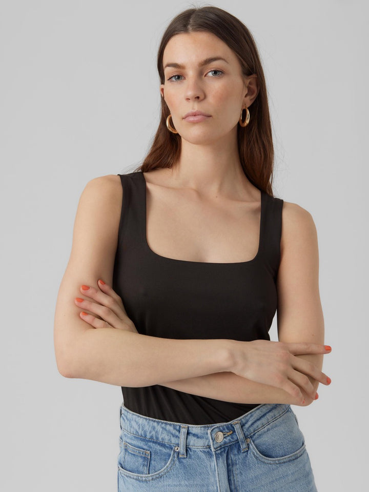 Vmbianca Sl Square Neck Top Jrs Noo - Zwart