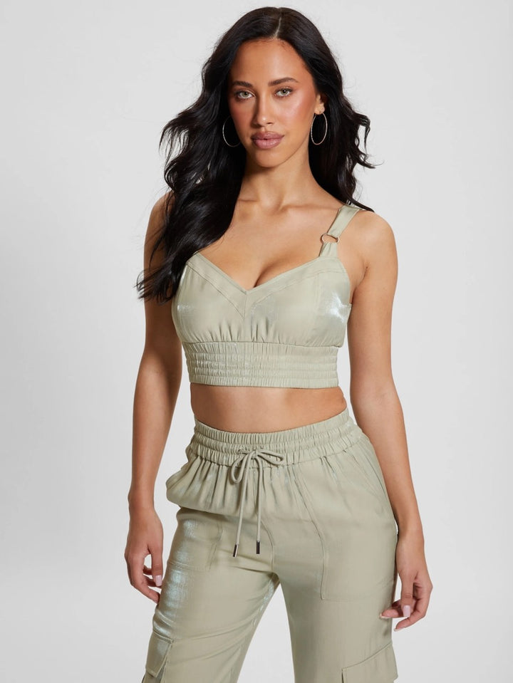 Emma Cropped Top - Olijf