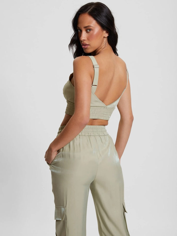 Emma Cropped Top - Olijf