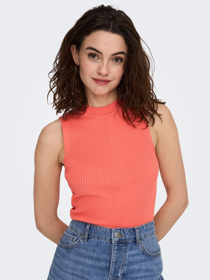Onlbianka S/l Top Knt - Zalm/peach