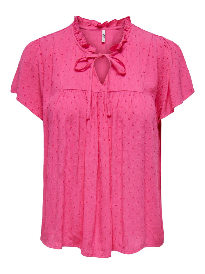 Jdylima Life S/s Top Wvn - Roze