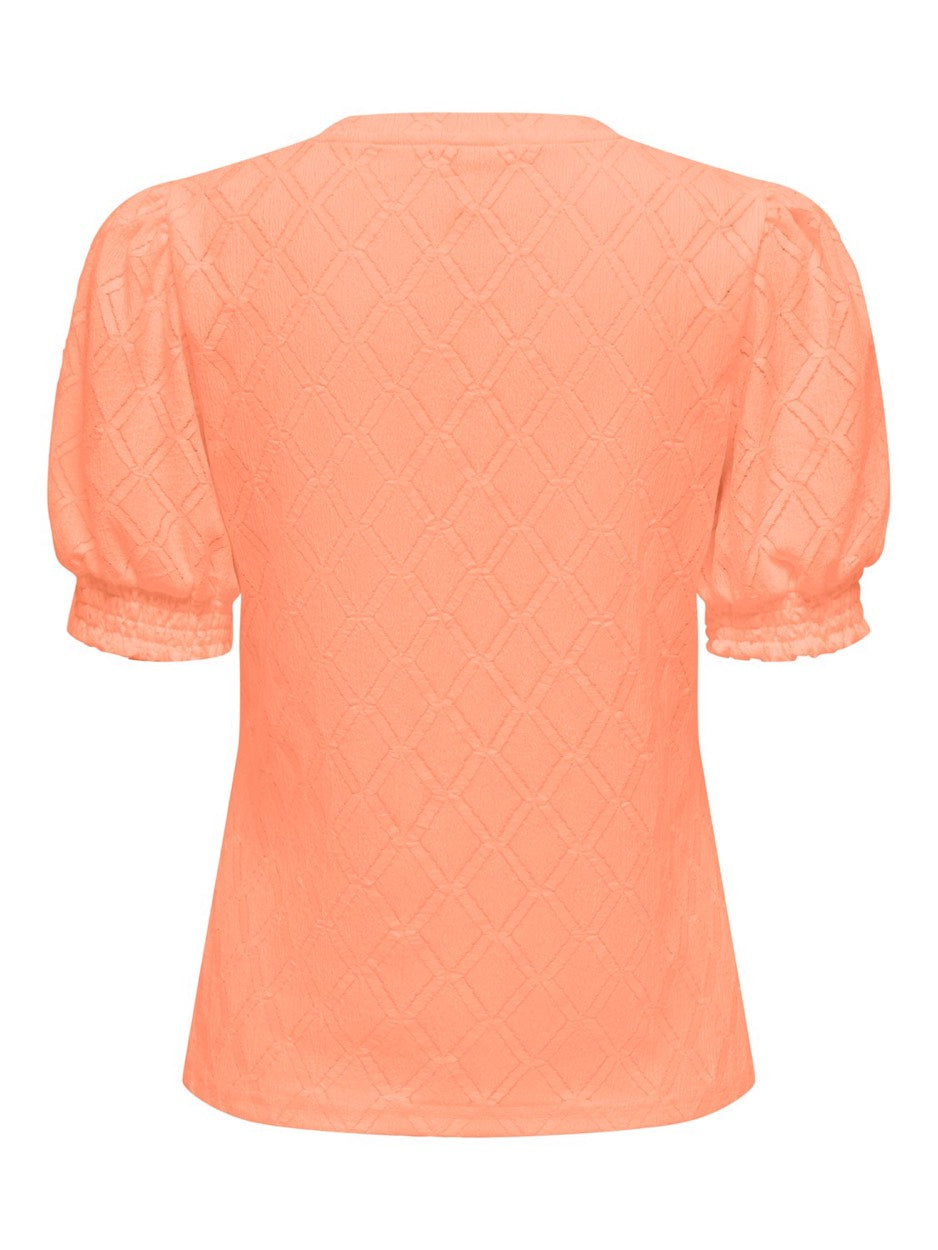 Onlann Ss Puff Top Cs Jrs - Zalm/peach