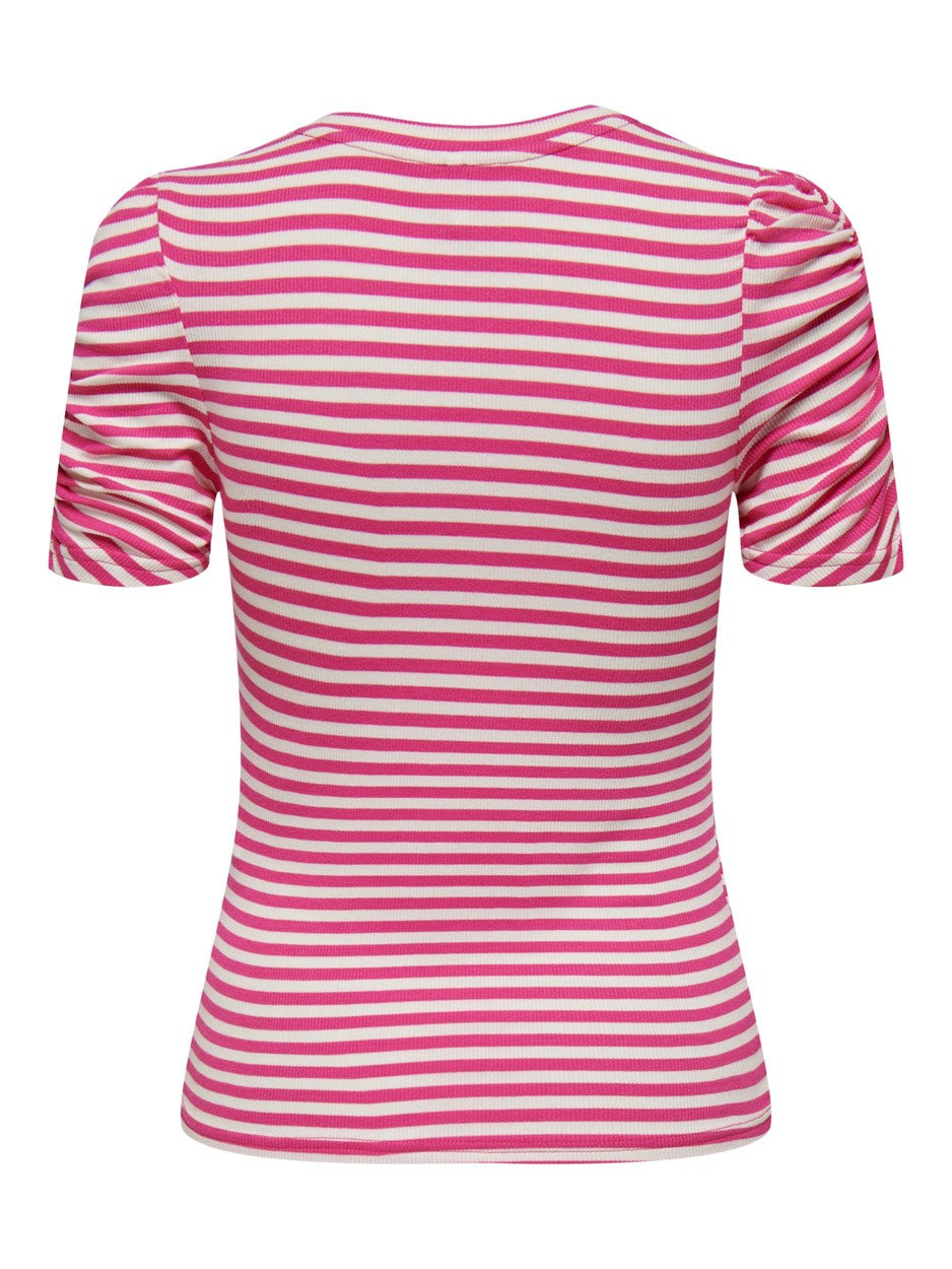 Onlbelia 2/4 Ruching Top Box Jrs - Roze Dessin