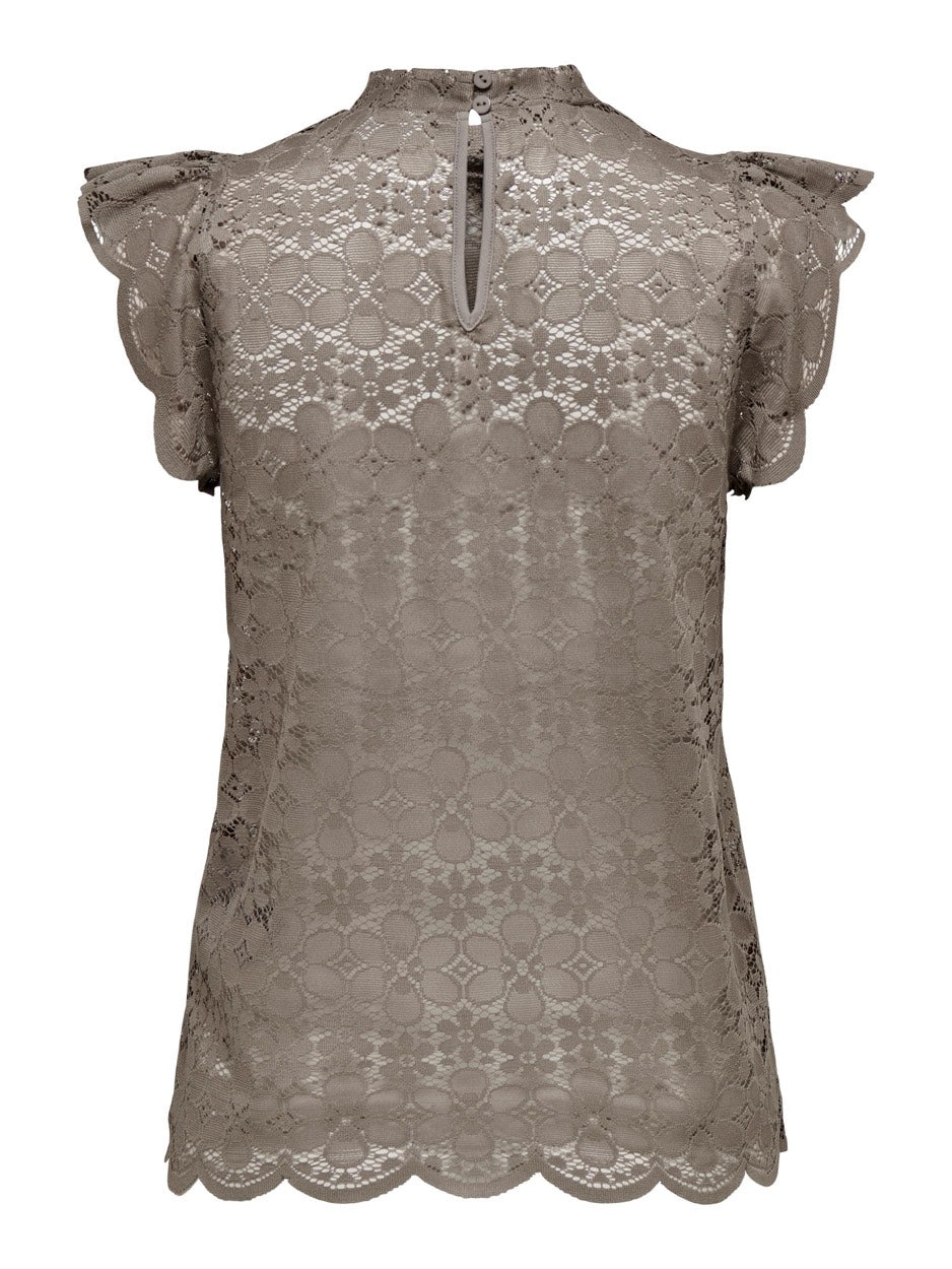 Jdyblond S/l Lace Top Jrs Noos - Taupe