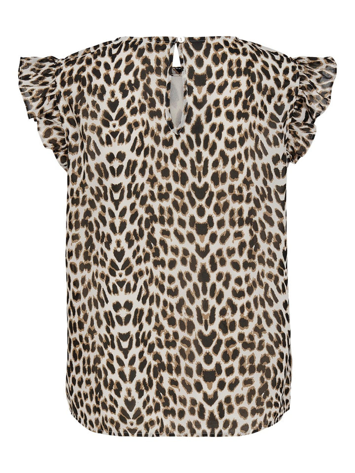 Onlann Star S/l Frill Top Noos Ptm - Bruin Dessin