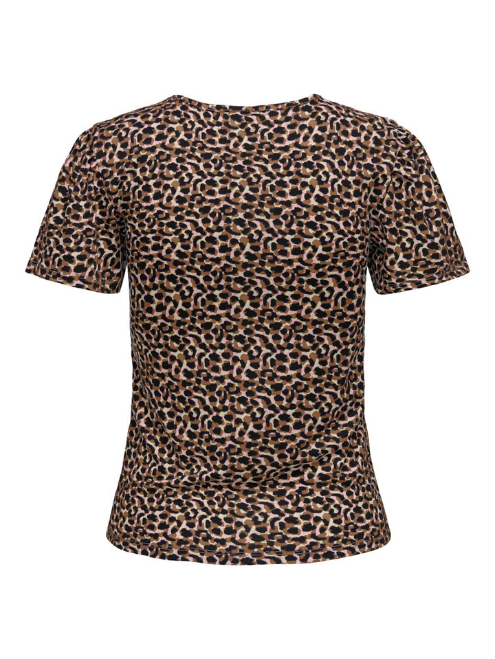 Jdykamilla S/s V-neck Top - Bruin Dessin