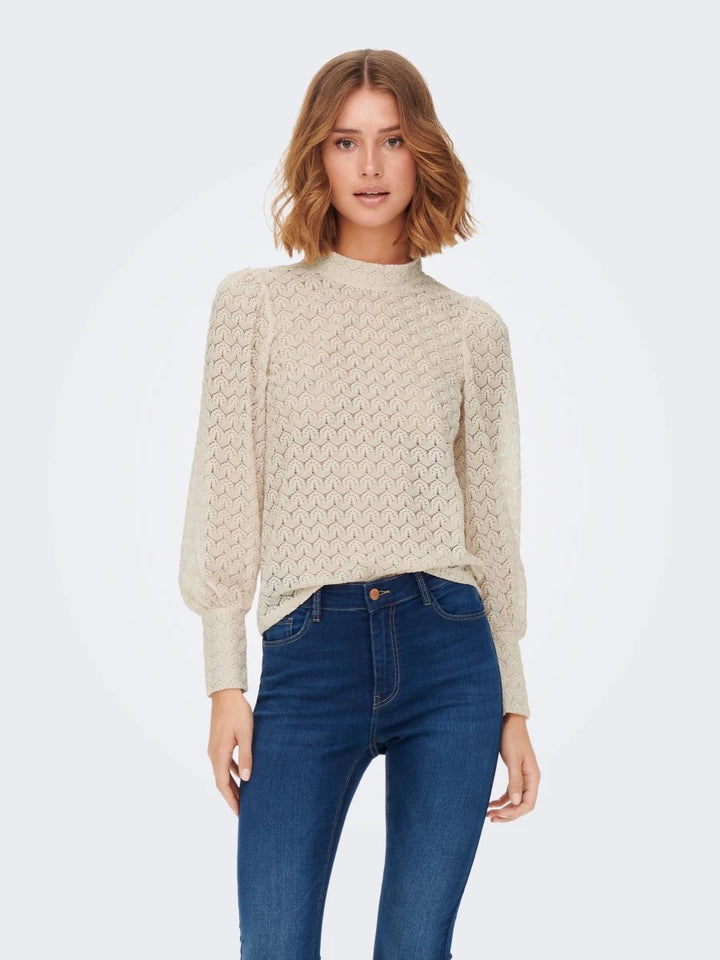 Jdyavery L/s Lace Top Jrs Noos - Off-white