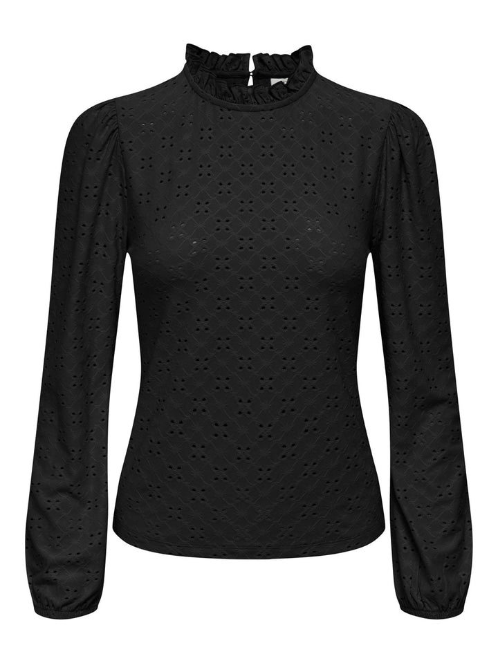 Jdycathinka L/s Frill Top Jrs - Zwart