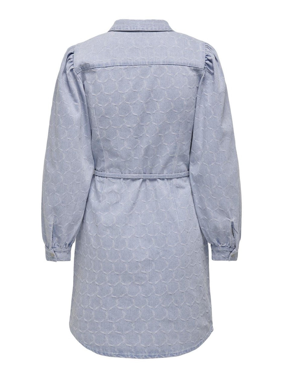 Onlrocco-eliza Ls Dnm Dress Bj - Blue Denim