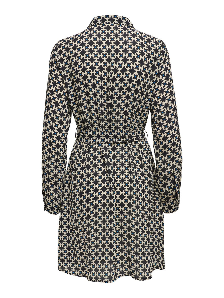 Jdyace L/s Shirt Dress Wvn - Blauw Dessin